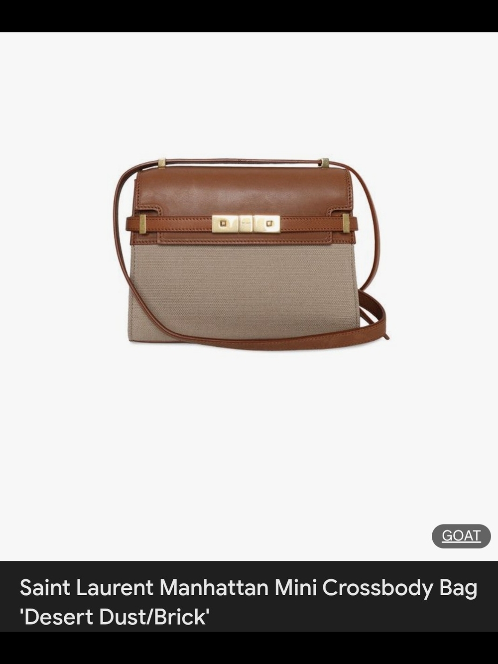 Saint Laurent Desert Dust & Brick Mini Crossbody Bag